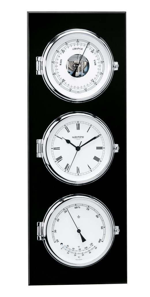 CW600008 - Elegance Brass chrome plated Quartz clock/Baro/Therm/Hygr