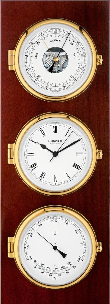 CW600009 - Elegance  Brass/Mahogany Quartz clock/Baro/Therm/Hygr